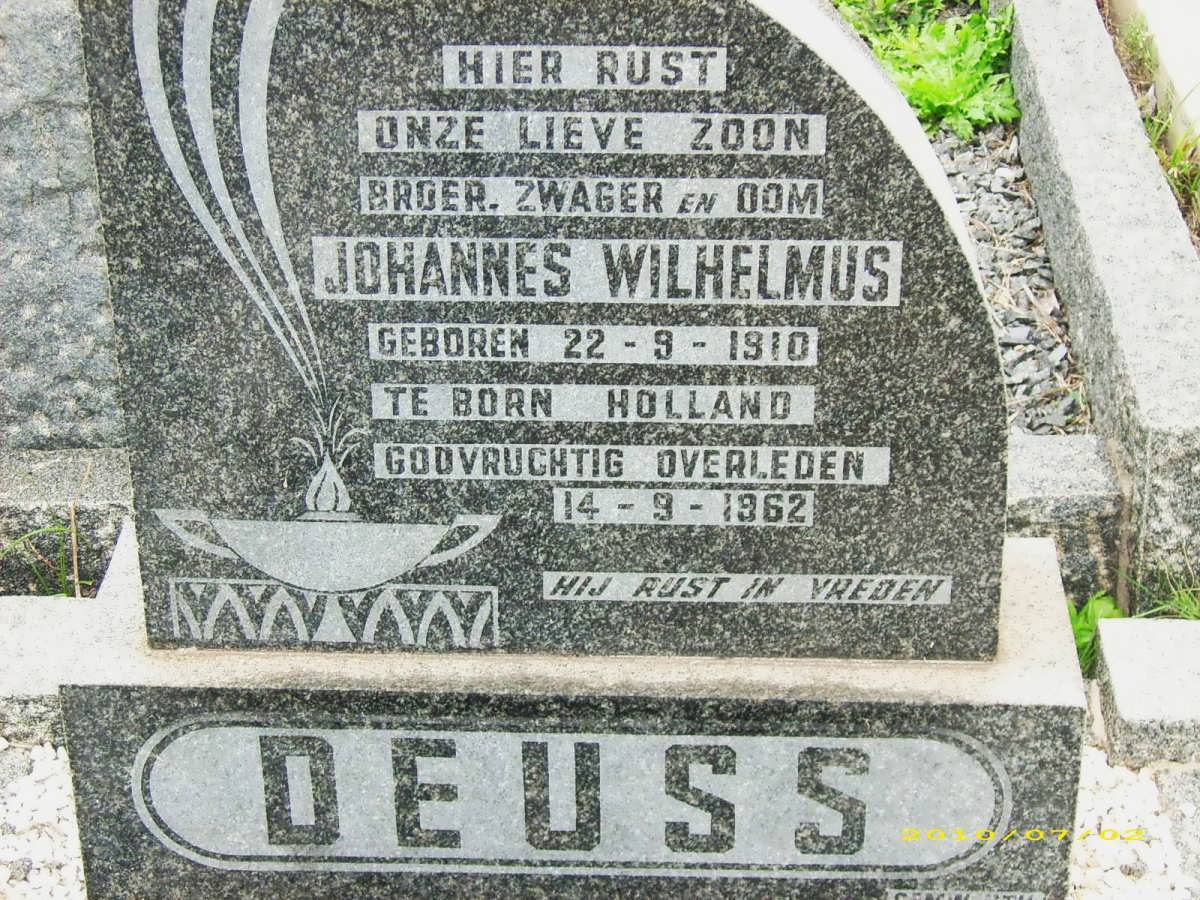 DEUSS Johannes Wilhelmus 1910-1962