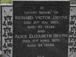 DEVINE Richard Victor -1963 & Alice Elizabeth -1970