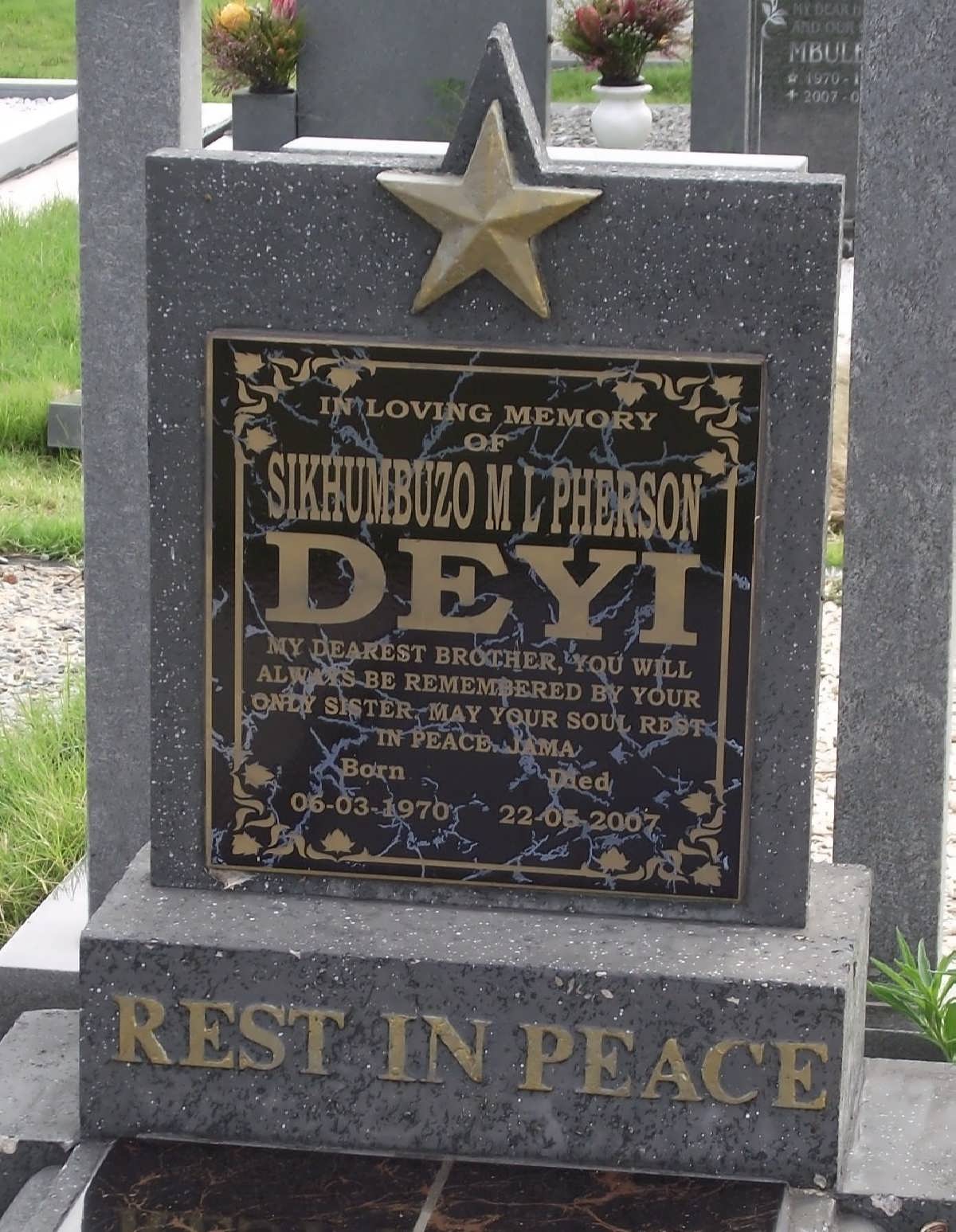 DEYI Sikhumbuzo M.L. Pherson 1970-2007
