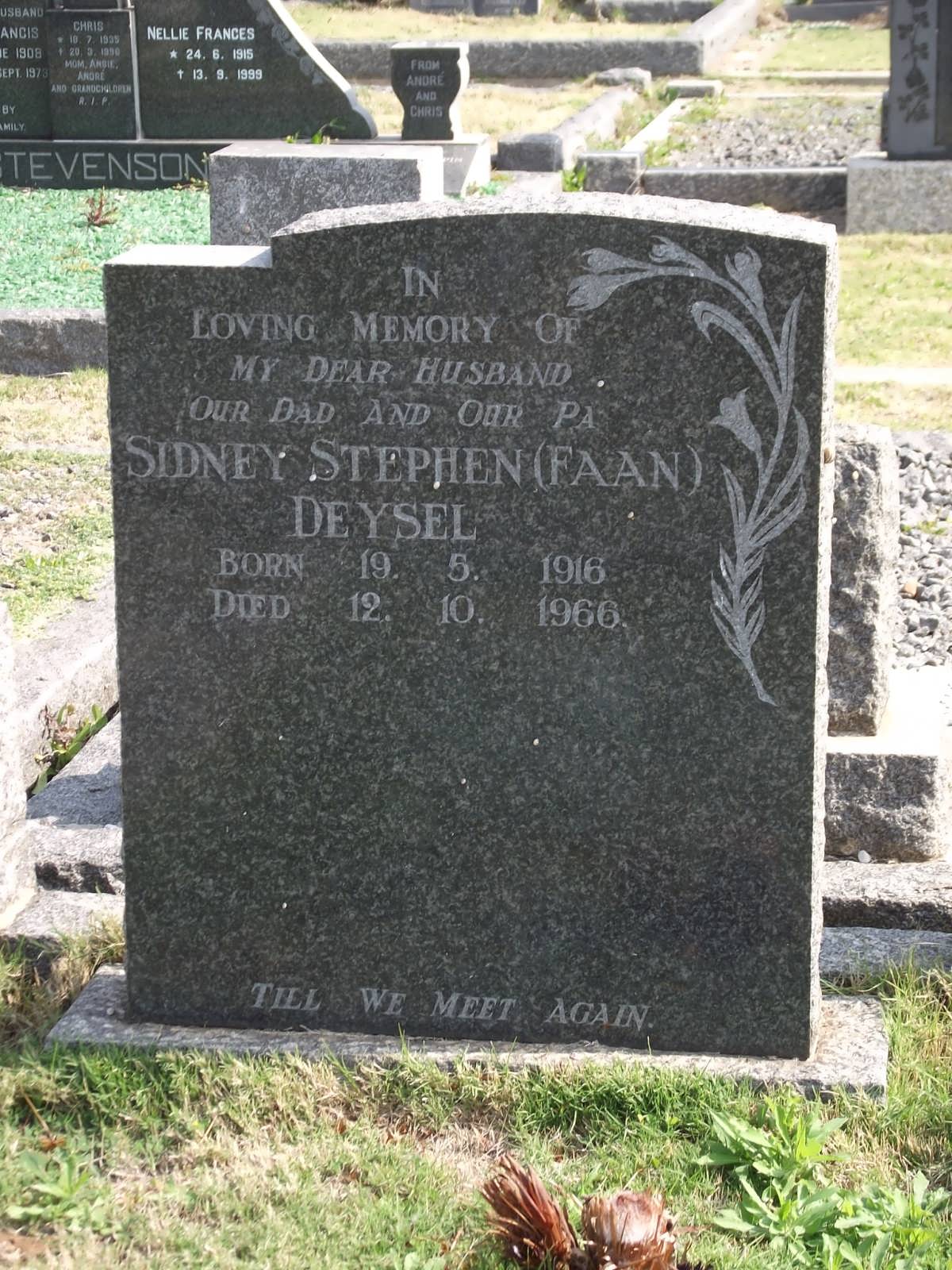 DEYSEL Sidney Stephen 1916-1966