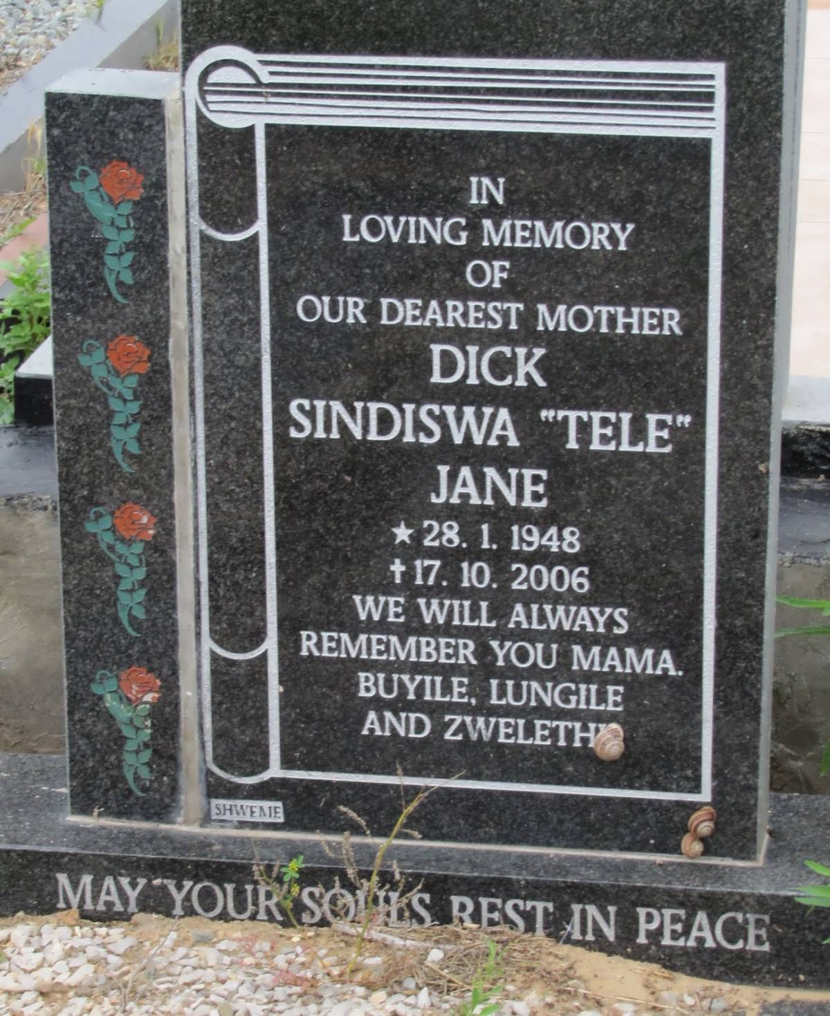 DICK Sindiswa Jane 1948-2006