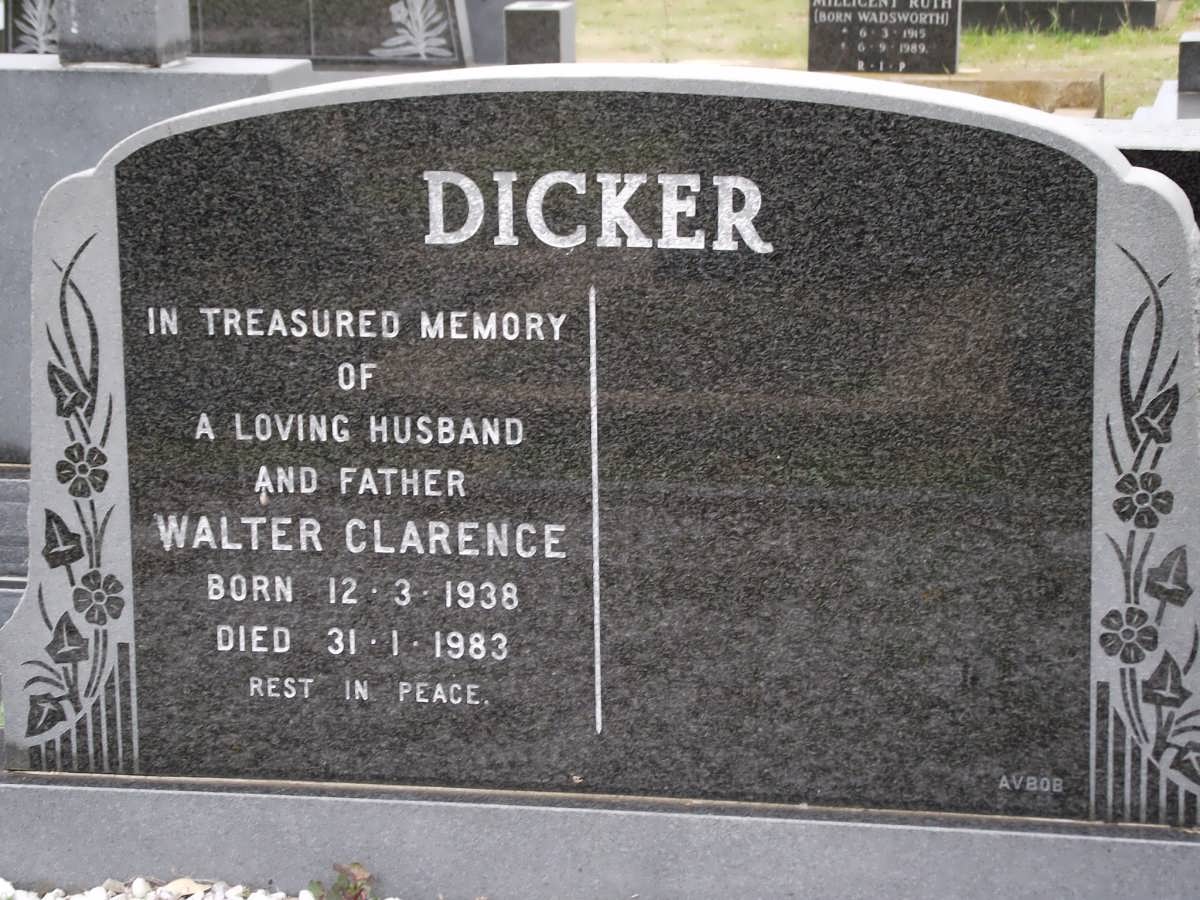 DICKER Walter Clarence 1938-1983
