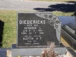DIEDERICKS Hendrik L. 1901-1981 & Aletta A.E. VREY 1906-1979