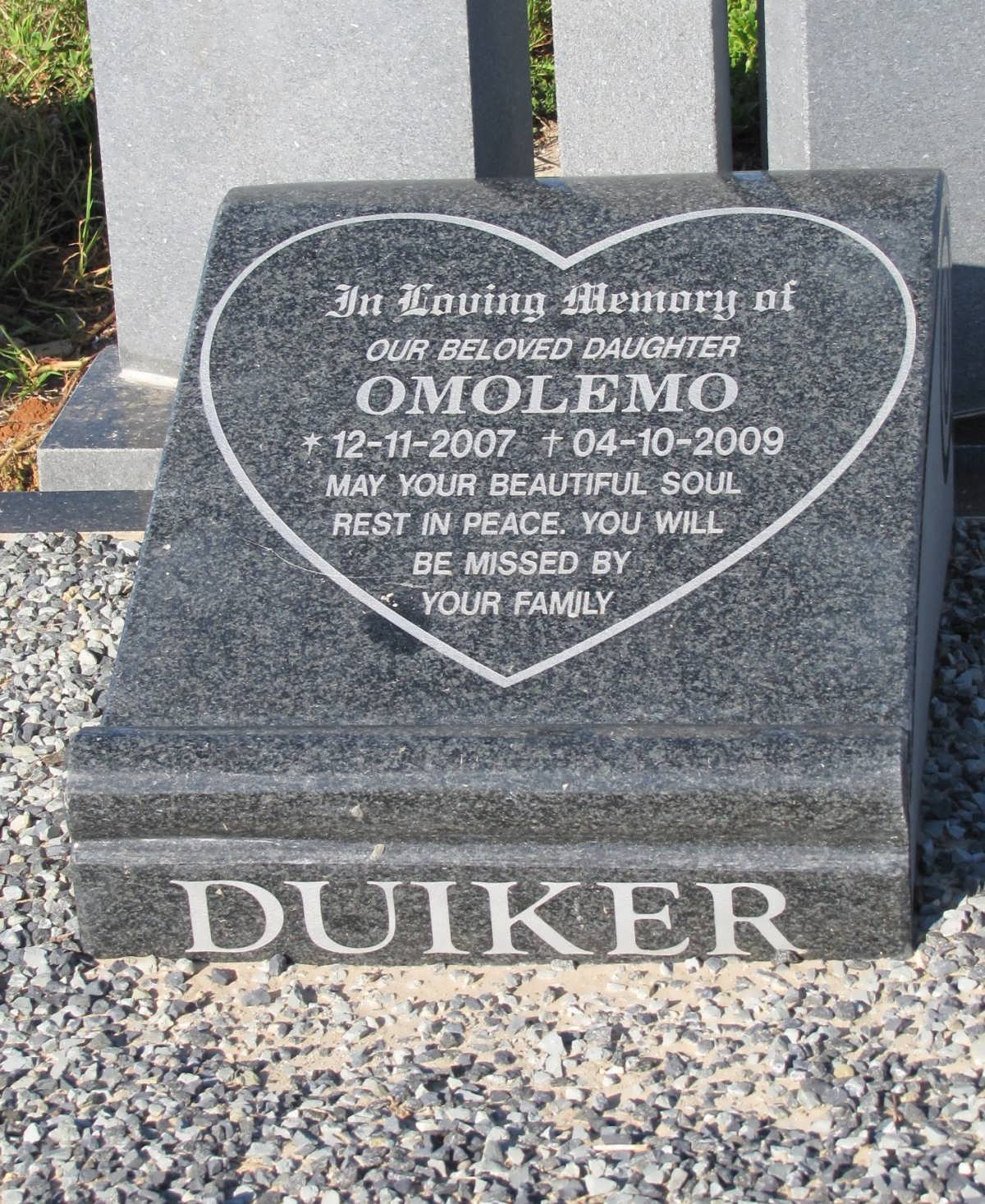 DUIKER Omolemo 2007-2009