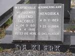 KLERK Barend Jacobus, de 1921-1986 & Hendrika 1923-2004