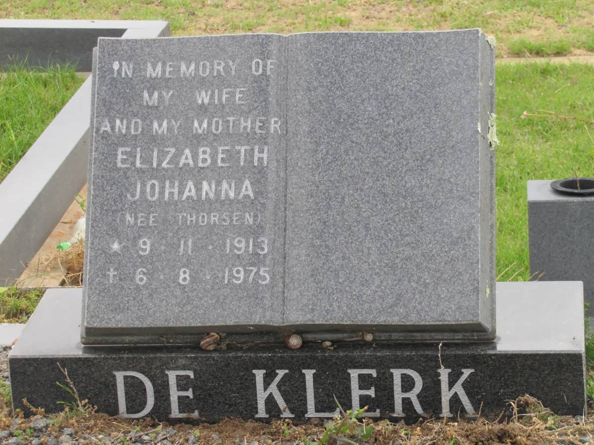 KLERK Elizabeth Johanna, de nee THORSEN 1913-1975
