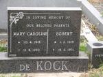 KOCK Mary Caroline, de 1918-1983 & Egbert 1919-1991