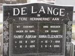 LANGE Harry Abram, de 1917-1975 & Anna Elizabeth 1918-2001