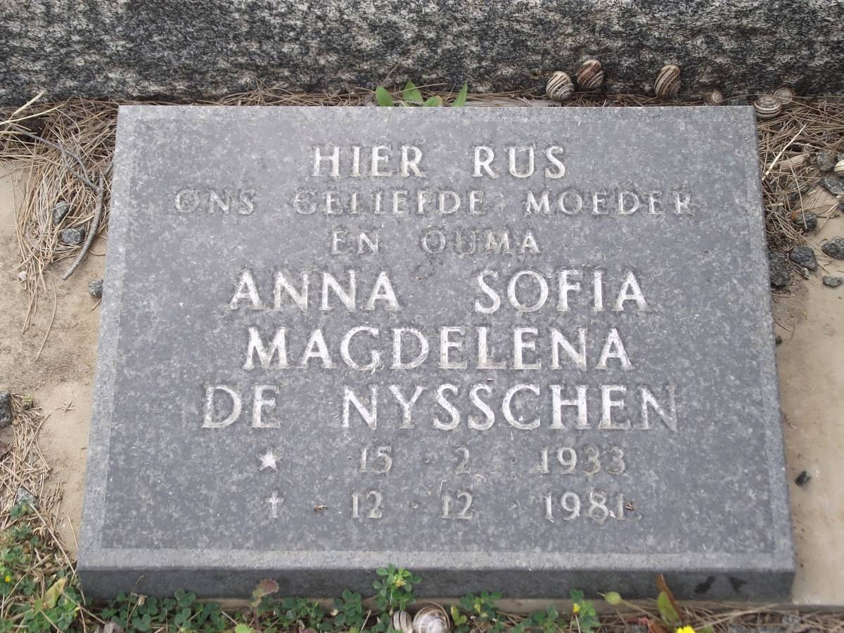 NYSSCHEN Anna Sofia Magdalena, de 1933-1981
