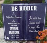 RIDDER Samuel Frederik, de 1941-2004