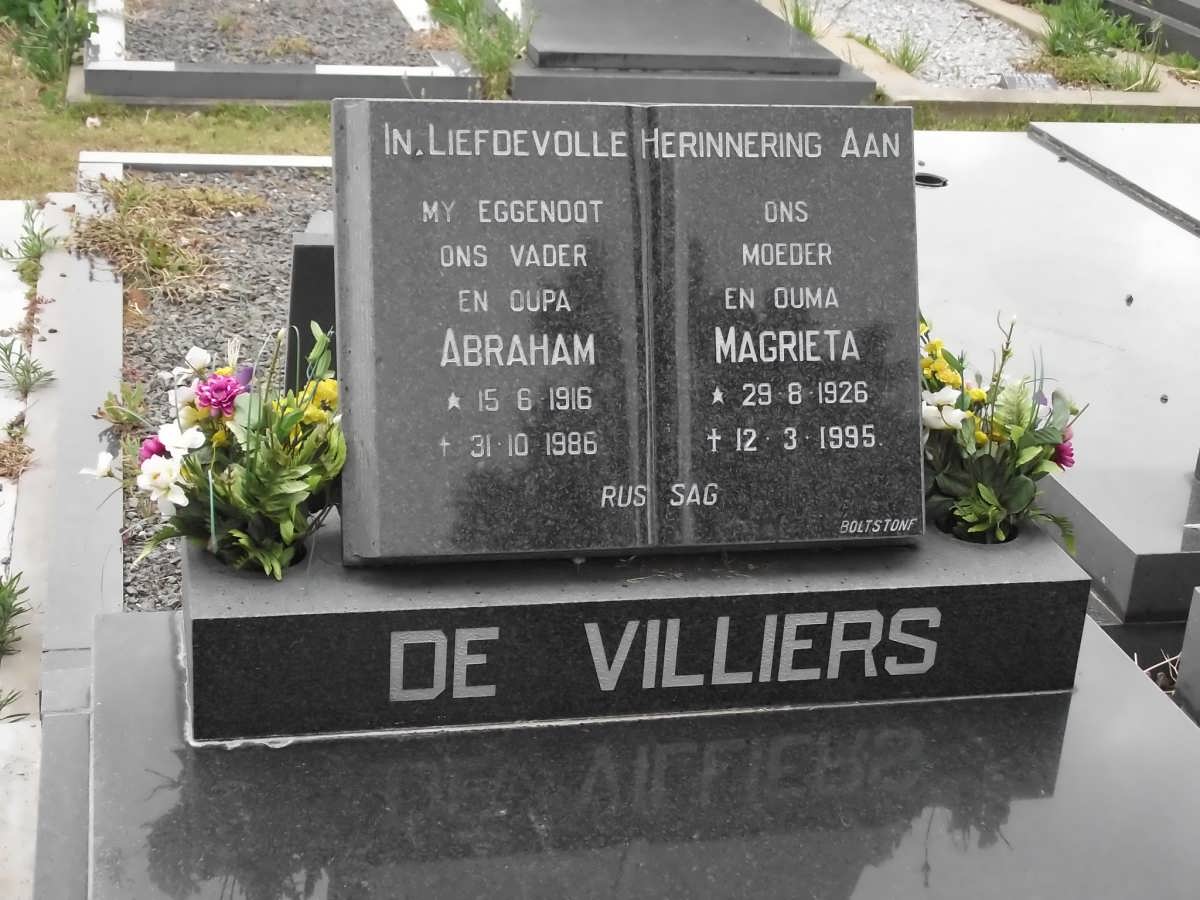 VILLIERS Abraham, de 1916-1986 & Magrieta 1926-1995