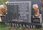 PIESANIE Larraine Mary, du 1947-2006