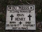 PLESSIS John Henry, du 1917-1967
