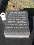 PLESSIS Jacoba Johanna, du 1906-1991
