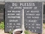 PLESSIS Harry, du 1902-1977 & Sarah 1910-1993