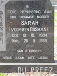 PREEZ Sarah, du formerly BOSMAN 1904-1969