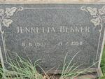 BEKKER Jennetta 1907-1958