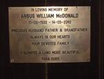McDONALD Angus William 1932-2010