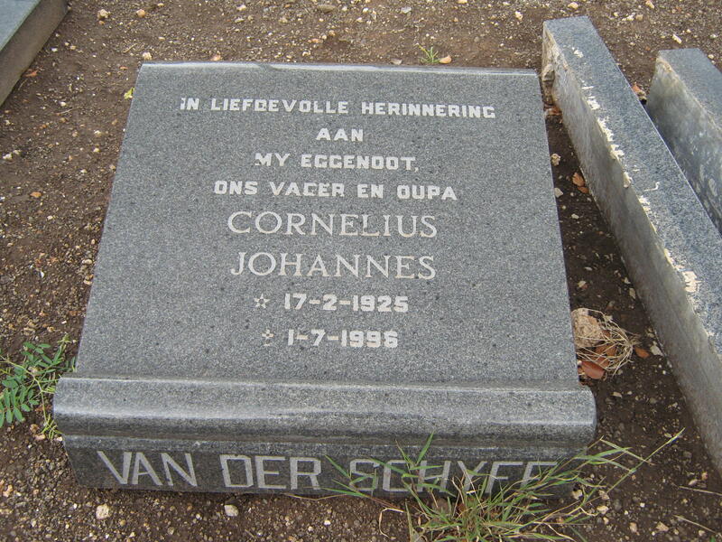 SCHYFF Cornelius Johannes, van der  1925-1996
