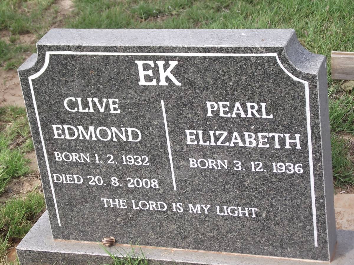 EK Clive Edmond 1932-2008 & Pearl Elizabeth 1936-