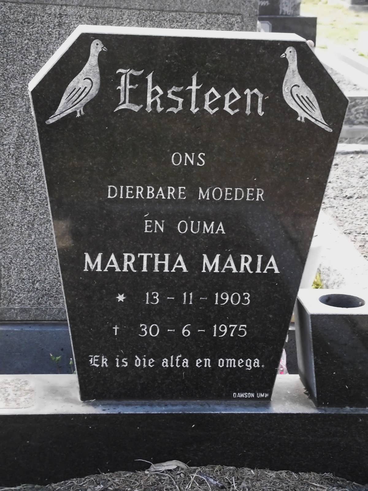 EKSTEEN Martha Maria 1903-1975