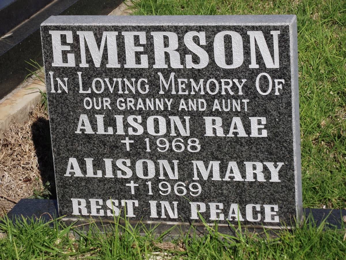 EMERSON Alison Rae -1968 :: EMERSON Alison Mary -1969