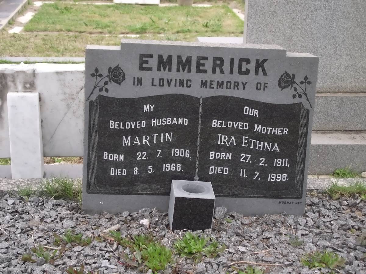EMMERICK Martin 1906-1968 & Ira Ethna DU TOIT 1911-1998