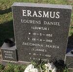 ERASMUS Lourens Daniel 1952-1992 & Jacomina Maria 1952-1993