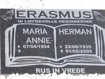 ERASMUS Herman 1935-2005 & Maria Annie 1934-
