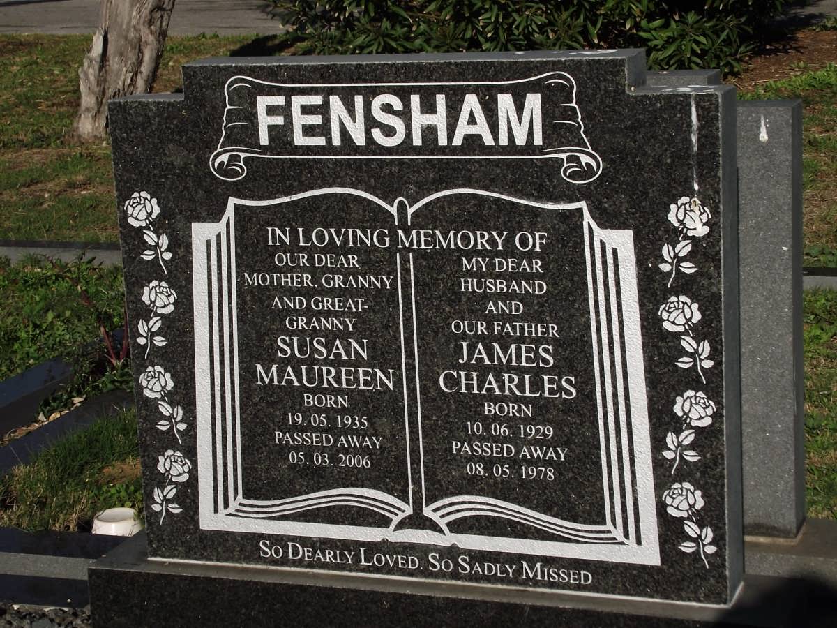 FENSHAM James Charles 1929-1978 & Susan Maureen 1936-2006