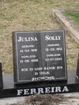 FERREIRA Solly 1912-2005 & Julina 1918-1998