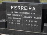 FERREIRA Johannes Willem 1916-1976 & Anna Emmerentia SCHONKEN 1919-1996