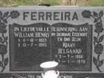 FERREIRA William Henry 1927-1993 :: FERREIRA Riaan Helgaard 1956-1979
