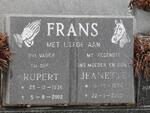 FRANS Rupert 1936-2002 & Jeanette 1934-2000