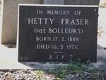 FRASER Hetty nee BOLLEURS 1888-1976
