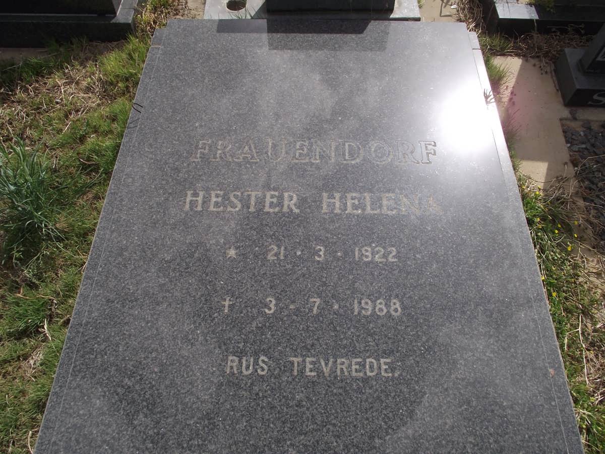 FRAUENDORF Hester Helena 1922-1988