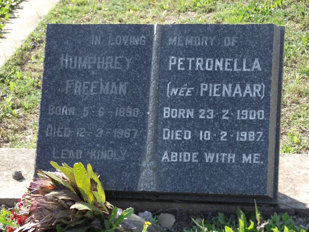 FREEMAN Humphrey 1890-1967 & Petronella PIENAAR 1900-1987