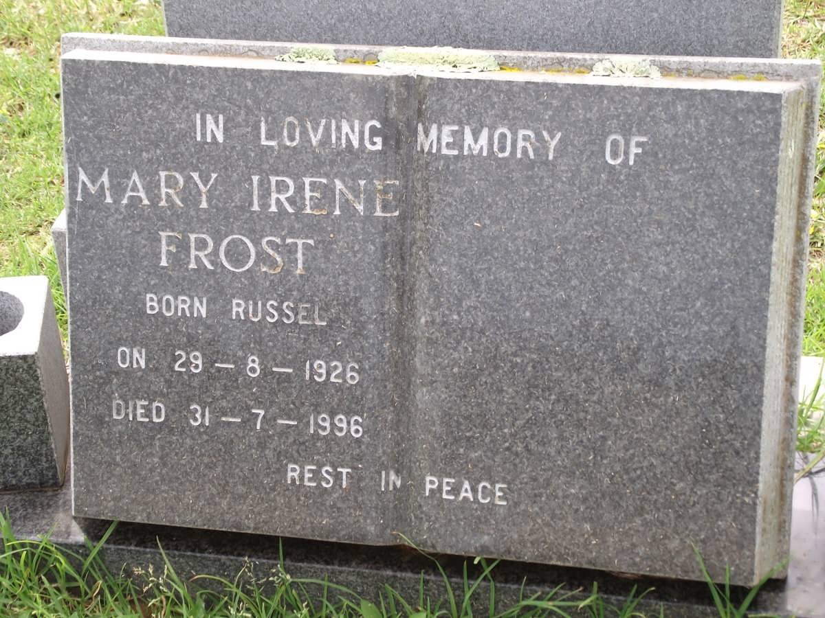 FROST Mary Irene nee RUSSEL 1926-1996