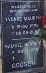 GOOSEN Samuel Hendrik 1928- & Yvonne Mauryn 1929-2001
