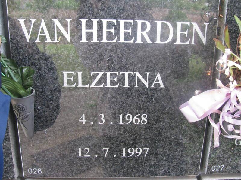 HEERDEN Elzetna, van 1968-1997