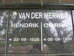 MERWE Hendrik, van der 1925- & Corrie 1930-