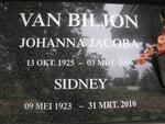 BILJON Sidney, van 1923-2010 & Johanna Jacoba 1925-2006