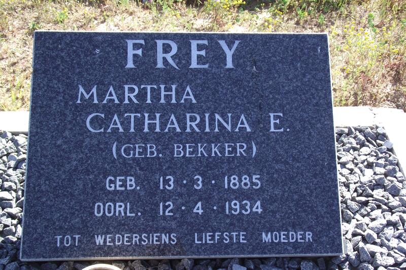 FREY Martha Catharina E. nee BEKKER 1885-1934