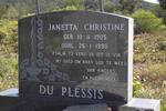 PLESSIS Janetta Christine, du 1905-1990