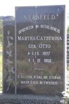 VERSFELD Martha Catherina nee OTTO 1937-1968