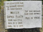 RAATH Hester Sophia nee VAN ZYL 1869-1949
