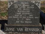RENSBURG Madalene, janse van nee STEWART 1887-1964