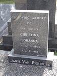 RENSBURG Christina Johanna, janse van 1894-1985