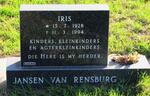 RENSBURG Iris, jansen van 1928-1994