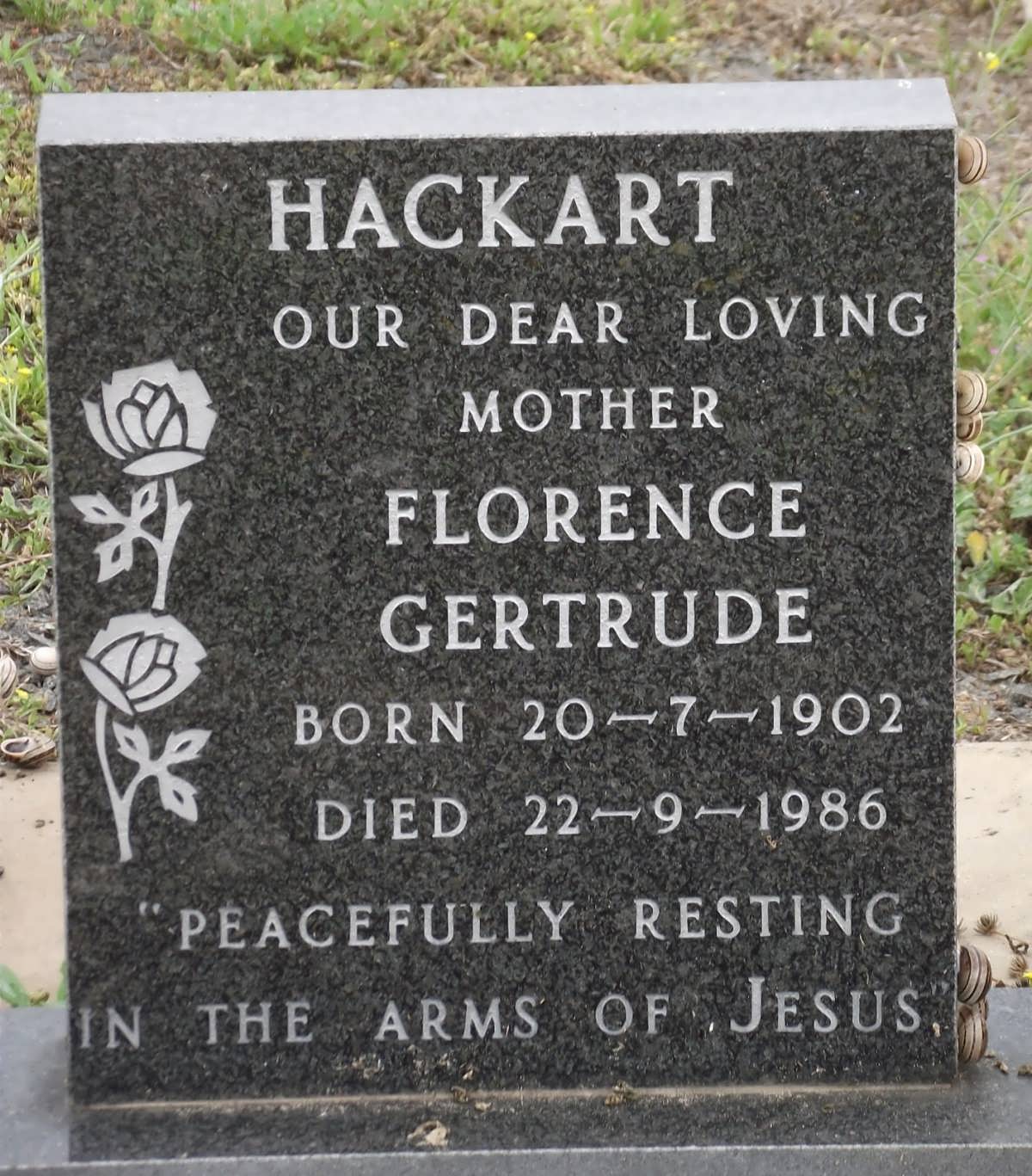 HACKART Florence Gertrude 1902-1986